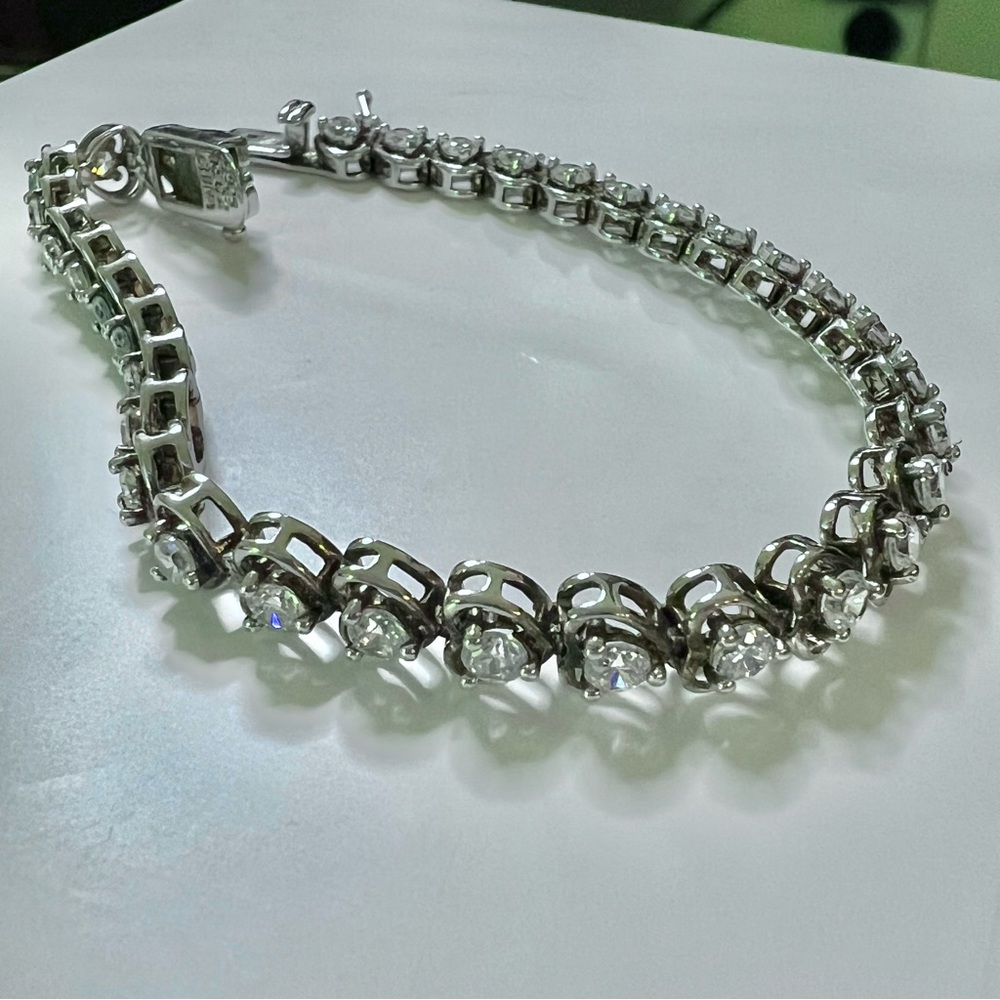 Ross Simons sterling silver 925 CZ tennis bracelet vintage - Picture 3 of 9